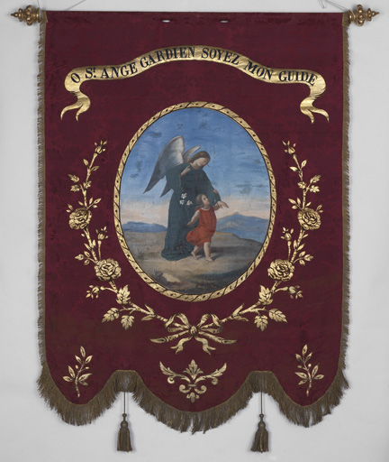 Bannière de procession de la Sainte Famille et de l'ange gardien