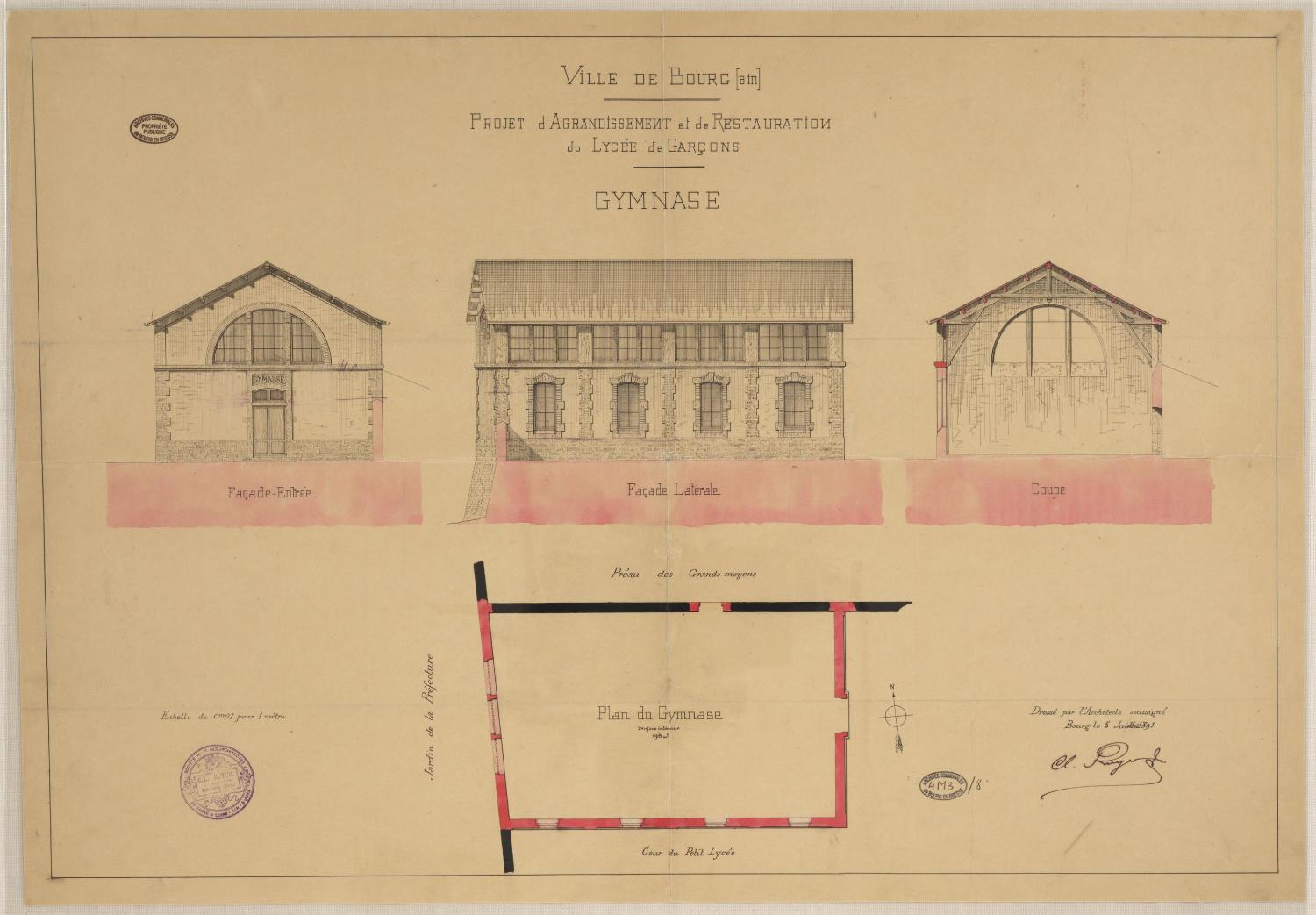 Collège de jésuites, puis école centrale, école secondaire communale, lycée impérial, lycée de garçons, actuellement lycée Lalande