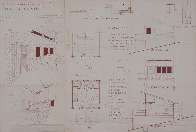 Ensemble de 5 maisons (chalets), dits chalets greniers