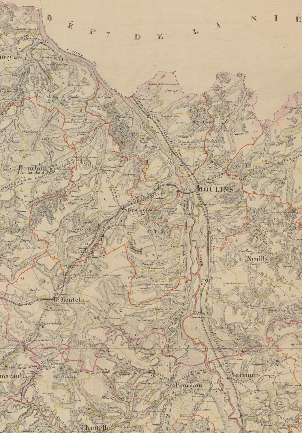 [Extrait de la] Carte géologique, minéralogique et topographique du département de l'Allier