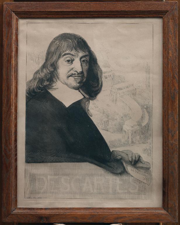 Estampe (eau-forte) : Portrait de Descartes