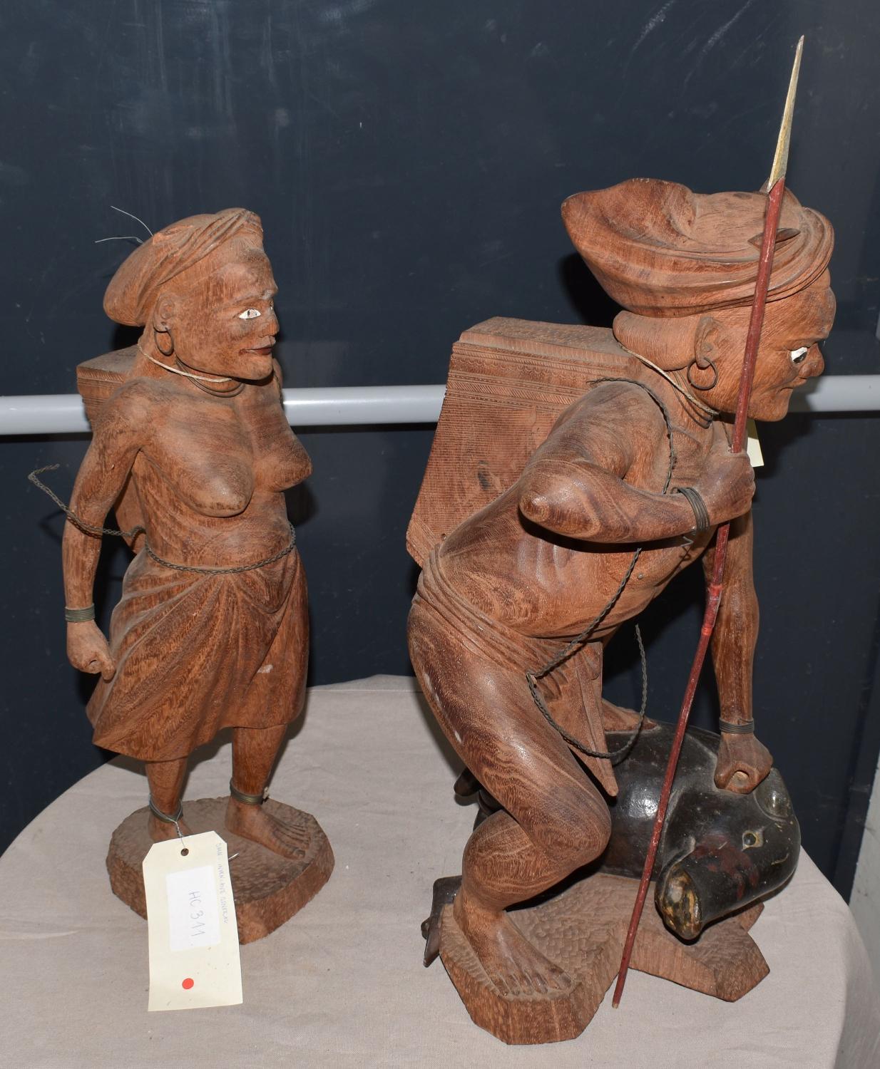 Statuette de femme d'un ensemble de deux statues (statuettes) : couple japonais ?