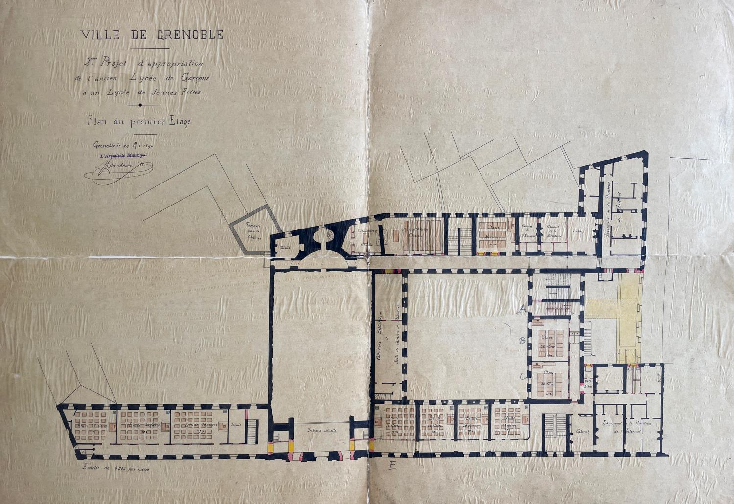 Collège de jésuites, dit Royal-Dauphin, puis école centrale, lycée, collège royal, lycée de garçons puis lycée de jeunes filles, actuellement cité scolaire Stendhal