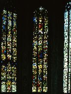 Verrière : Pentecôte, Ascension, résurrection (baie 2), verrière figurée