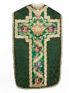 chasuble, étole, manipule, voile de calice, bourse de corporal : ornement vert