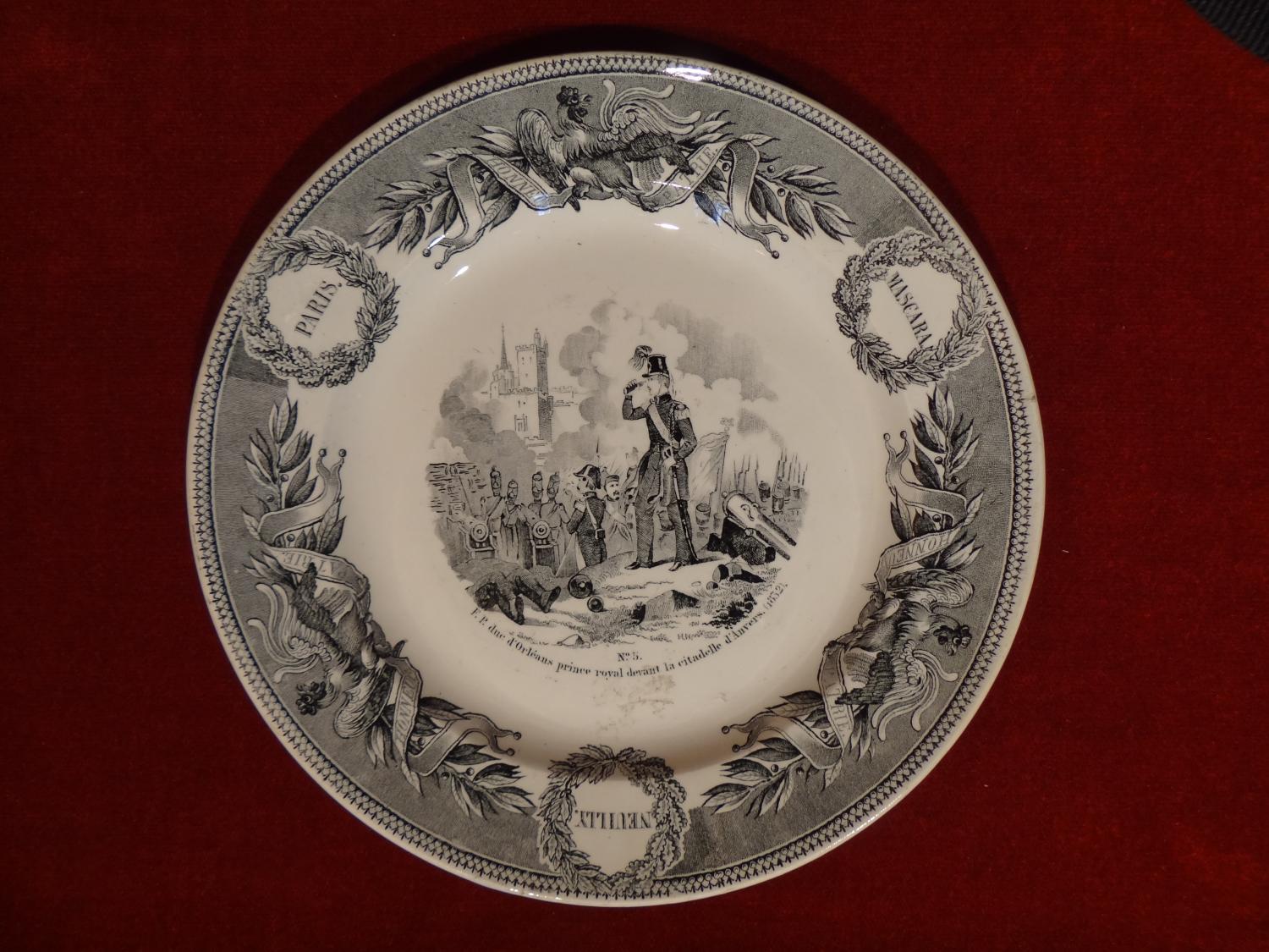 Assiette historiée Creil-Montereau - La vie de Ferdinand-Philippe duc d'Orléans, N° 5