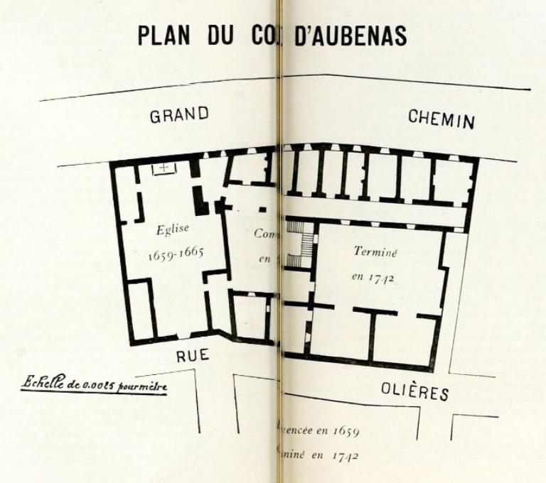 Plan du collège après 1742. Dess. Ed. de Gigord, 1910