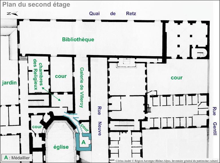 Bibliothèque et médaillier du collège de la Trinité, puis Bibliothèque municipale, puis Tribunal des Prud'hommes et bureaux de la Foire de Lyon, actuellement Centre de documentation et d'information et salles de classe