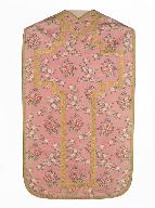 chasuble, étole, manipule, voile de calice, bourse de corporal : ornement rose