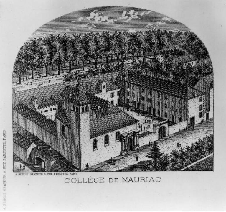 Vue générale du collège, par A. Benoît (graveur), 1905 (AD Cantal, 45 Fi 14016)