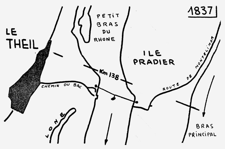 Bacs (disparus), bac à traille du Teil (disparu)