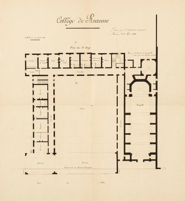 Manoir de Chènevoux, puis collège de jésuites, puis école centrale, puis lycée de garçons, actuellement lycée d'enseignement secondaire Jean-Puy