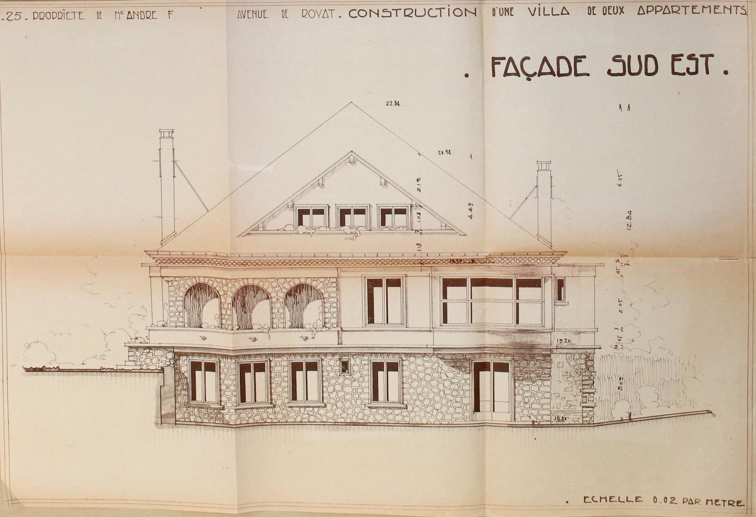 Chamalières, la maison F., 1950, Antoine FUSTIER architecte