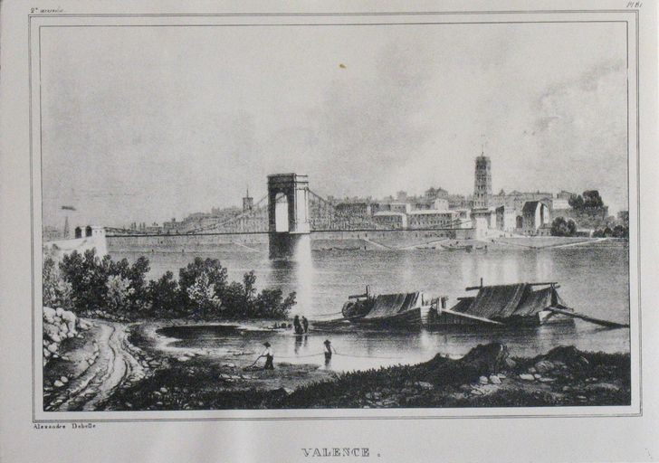 Pont de Valence aux Granges, ou pont suspendu de Saint-Péray (détruit)