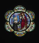 Ensemble de deux verrières : L'Apparition du Christ à Marguerite-Marie Alacoque et Le Mariage de la Vierge (baies 103 et 104)