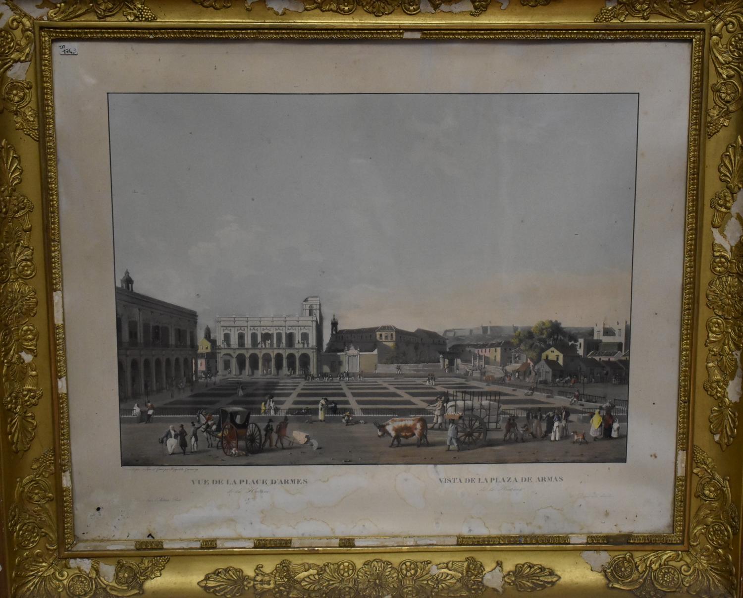 Estampe d'Hippolyte Garneray - Vue de la place d'Armes de La Havane