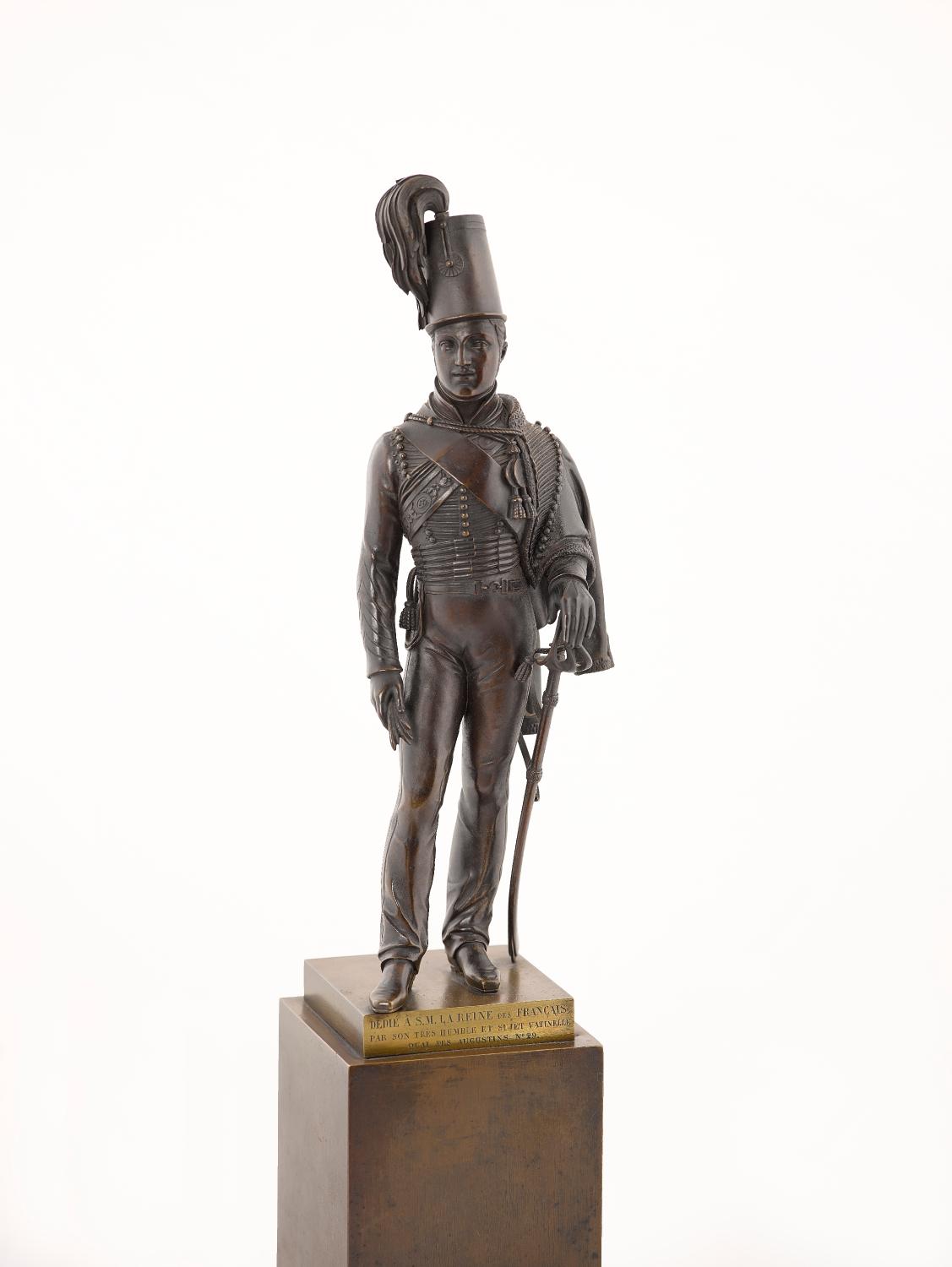 statuette de Ferdinand-Philippe d'Orléans, prince royal, en colonel de hussards