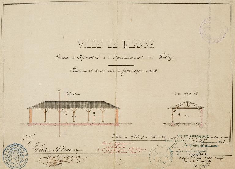 Manoir de Chènevoux, puis collège de jésuites, puis école centrale, puis lycée de garçons, actuellement lycée d'enseignement secondaire Jean-Puy