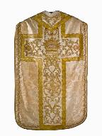 chasuble, manipule, voile de calice, bourse de corporal : ornement blanc n°2