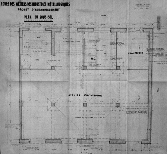Ecole de métiers des industries métallurgiques et atelier-école, puis lycée technique des industries métallurgiques et lycée d'enseignement professionnel, actuellement lycée Hector-Guimard - Lycée des Métiers, Transformations des matériaux