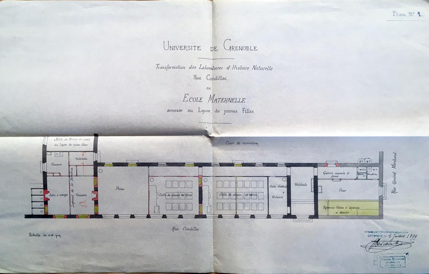 Collège de jésuites, dit Royal-Dauphin, puis école centrale, lycée, collège royal, lycée de garçons puis lycée de jeunes filles, actuellement cité scolaire Stendhal