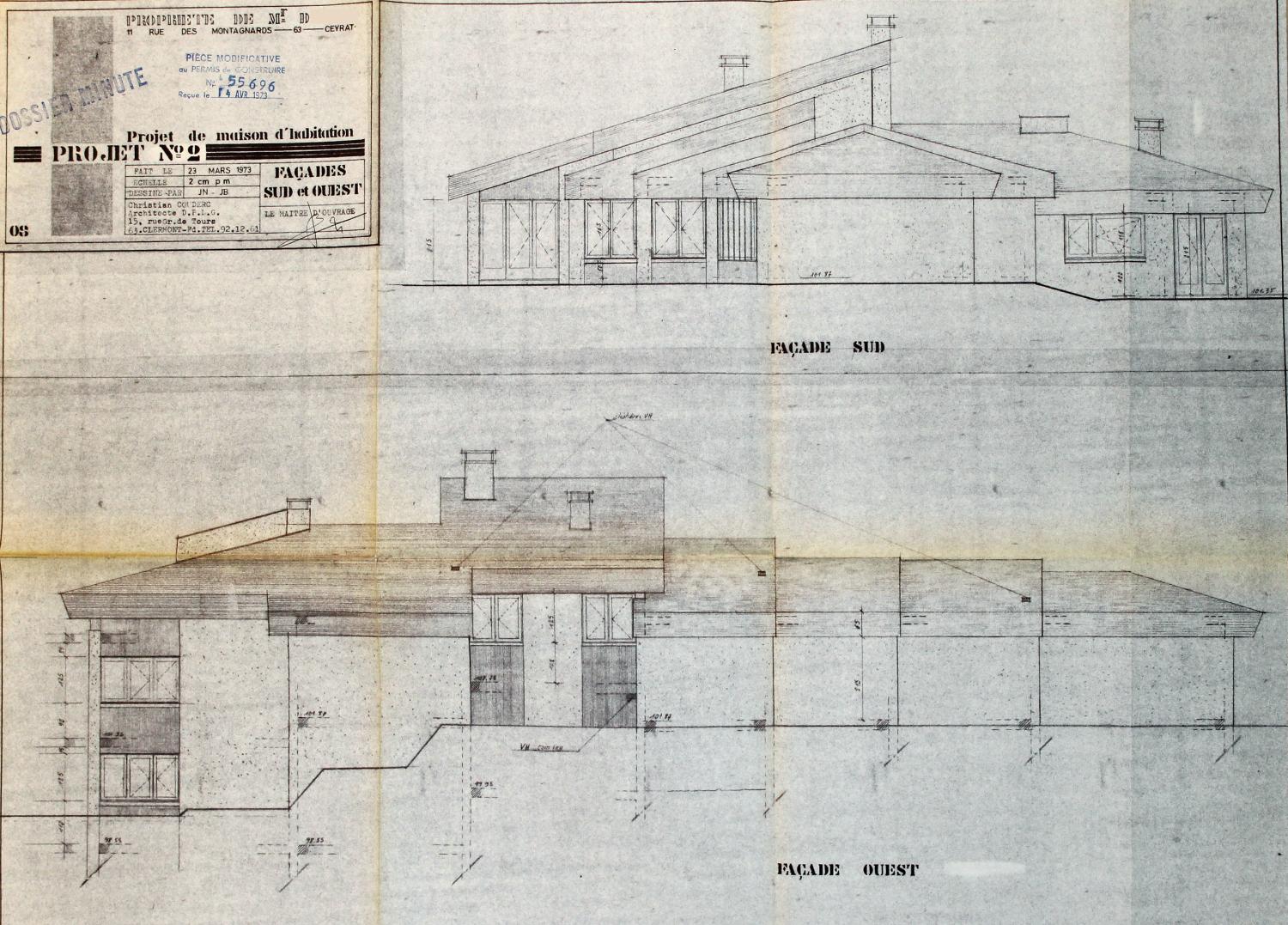 Ceyrat, la maison D., 1973, Christian COUDERC architecte