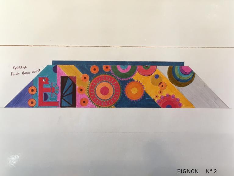 Peinture monumentale : ensemble de sept murs pignons peints