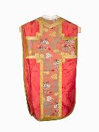 chasuble, étole, bourse de corporal : ornement rouge