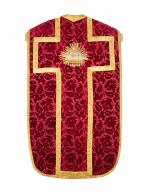 chasuble, étole, manipule, voile de calice : ornement rouge