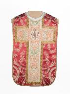 chasuble, étole, manipule, bourse de corporal : ornement rouge n°3