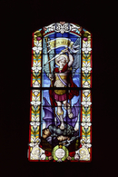 Verrière : saint Michel (baie 7), verrière à personnages