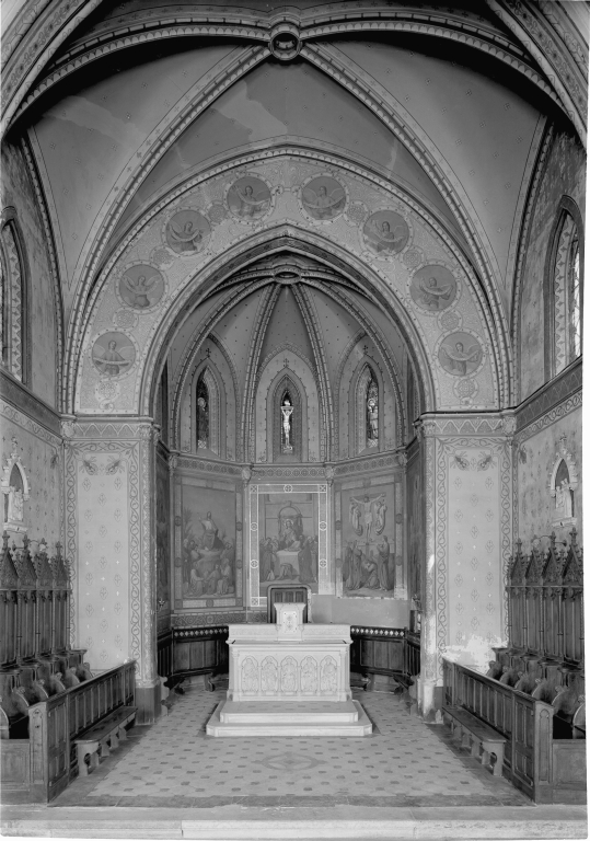 peintures monumentales : les Béatitudes (ensemble du décor intérieur de l'église)