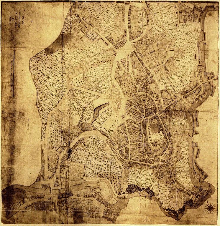 Plan de la ville au milieu du 18e siècle.