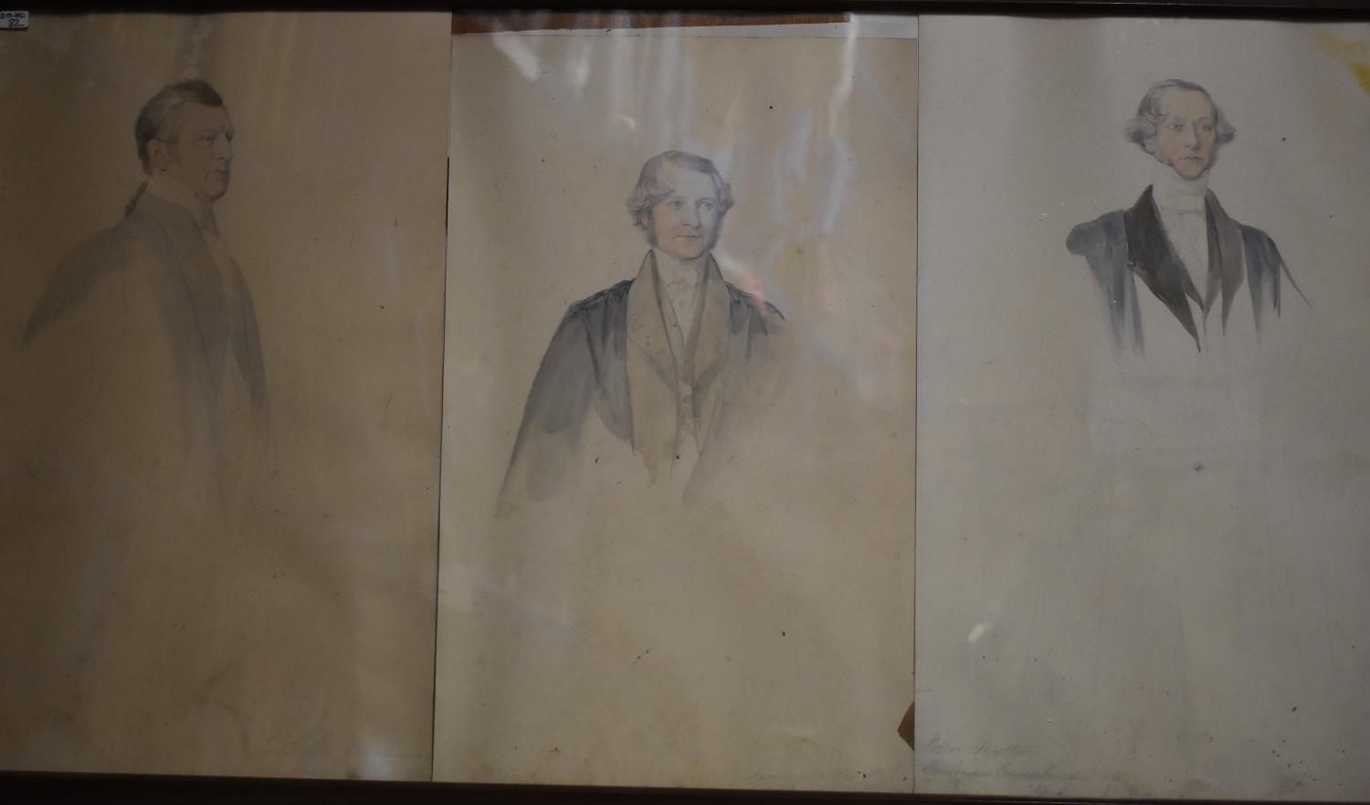 Ensemble de dessins aquarellés de Jean Alaux (3) - Études pour les portraits de trois édiles de la Cité de Londres