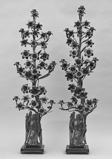 Ensemble de 4 chandeliers à 7 lumières (chandeliers-bouquets)