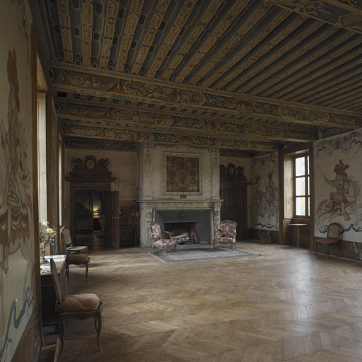 Peintures monumentales de la grande salle du 1er étage : Courses de testes et de bagues faites par le roy (...) en l'année 1662