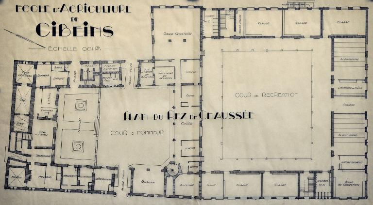 Château de Cibeins ; école d'agriculture, puis lycée agricole d'Etat Edouard-Herriot, dit lycée de Cibeins