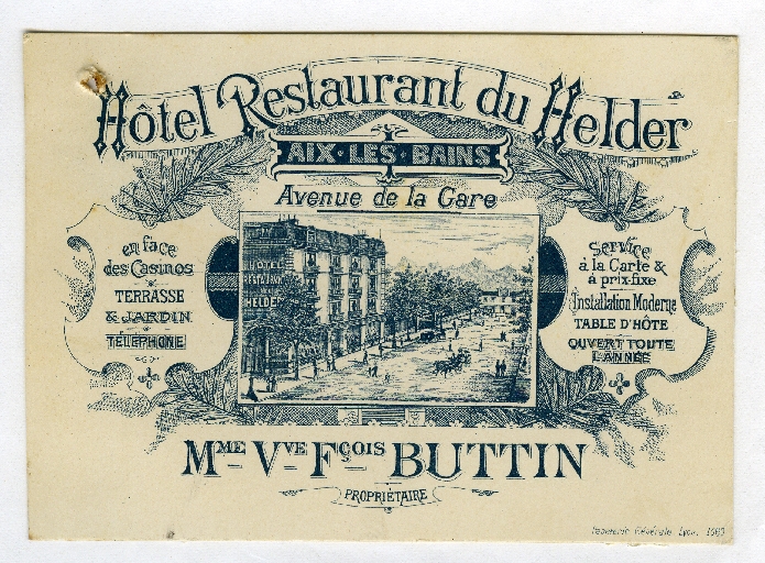 Hôtel de voyageurs, dit maison Dorée, puis hôtel du Helder, puis hôtel Beau-Lieu, aujourd'hui hôtel Beaulieu