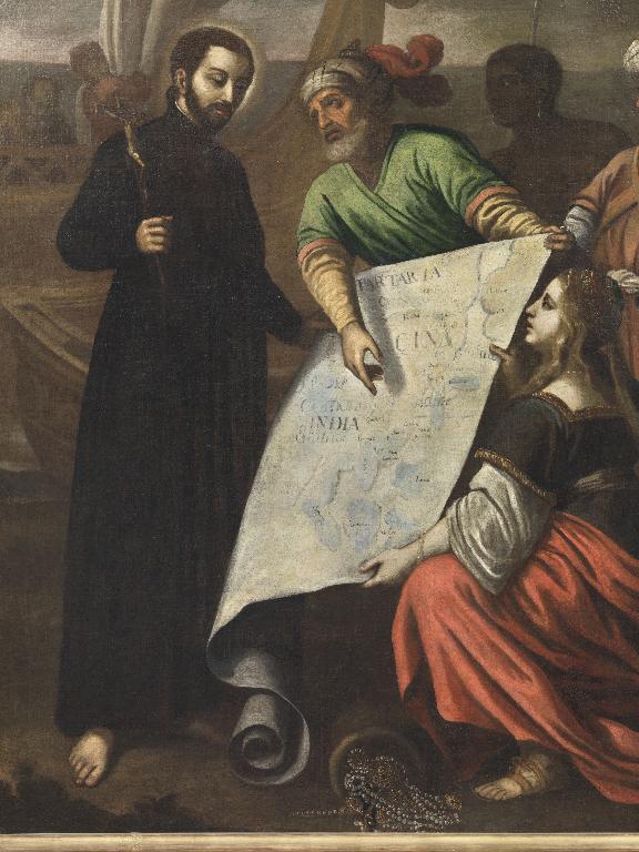 Tableau : Saint François-Xavier regardant la carte de l'Asie