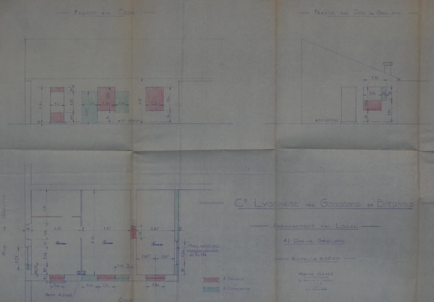 Plans Cie Lyon Goudron et Bitumes Lyon 1950 (ACL345W4)