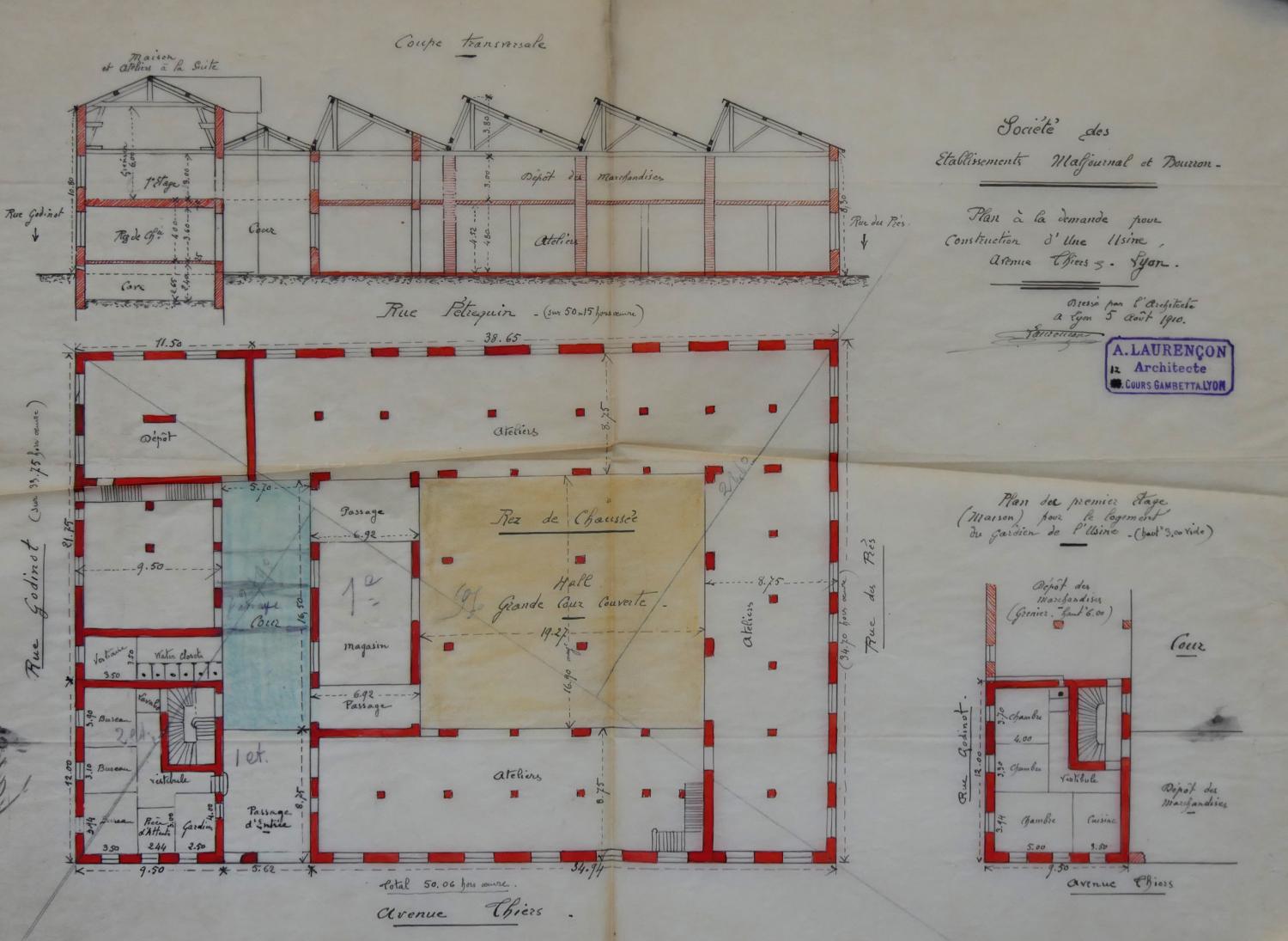 Plans d'usine de 1910 du 6e arrondissement (AC Lyon 314W/480) 