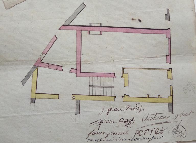 Plan du rez-de-chaussée du 4 grande rue de Vaise, 1795