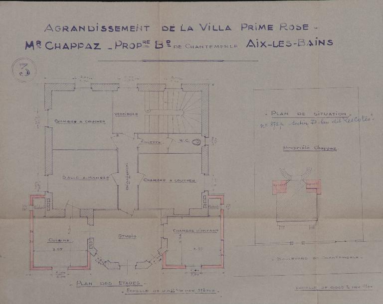 Maison, dite villa Nicoullaud n° 2, puis villa Primerose ou Prime Rose, puis hôtel de voyageurs, annexe de l'hôtel Gentil Castel, actuellement immeuble