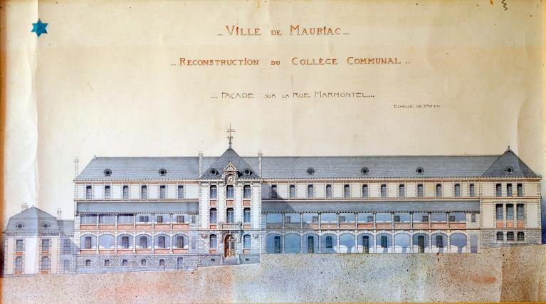Projet de reconstruction du collège : élévations sur la rue Marmontel (A Lycée Marmontel)