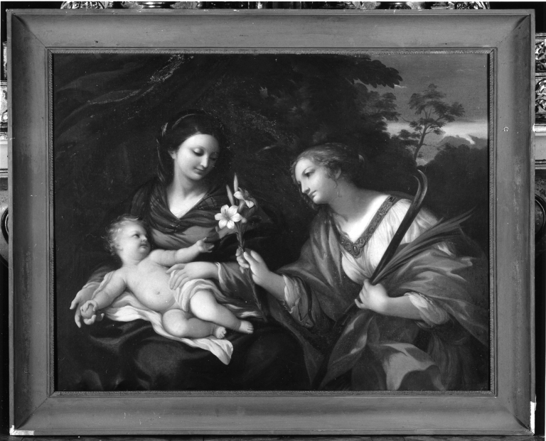 Tableau : la Vierge à l'Enfant avec sainte Martine de Rome