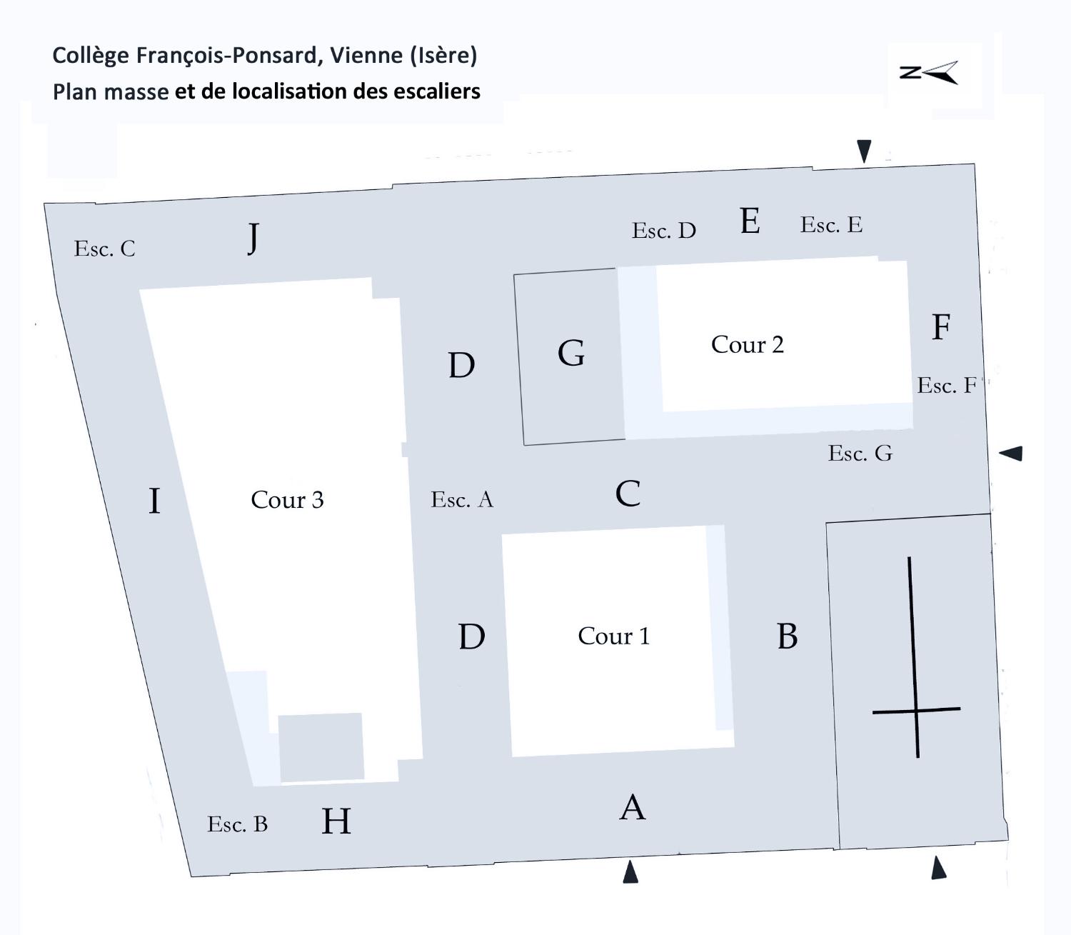 Collège de jésuites, puis institut national, école centrale supplémentaire, école communale secondaire, collège communal et école pratique de commerce et d'industrie, lycée, actuellement collège François-Ponsard