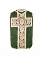 chasuble, manipule, voile de calice, bourse de corporal : ornement vert n°4