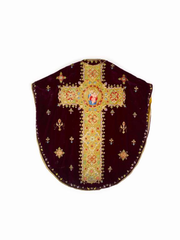 chasuble, étole, manipule, ornement violet