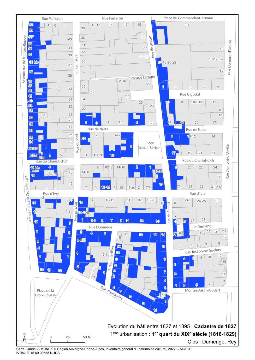 Secteur d'étude du 4ème arrondissement de Lyon. Études urbaines du 4e arrondissement : les immeubles-ateliers vecteur du développement urbain du Plateau de la Croix-Rousse.