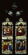 Verrière : scènes de la vie de saint Joseph (baie 14), verrière figurée